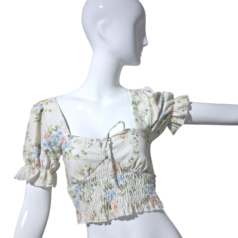 Y2k Babydoll Fairygrunge Urban Outfitters Women's size Medium Floral Eyelet Top‎
